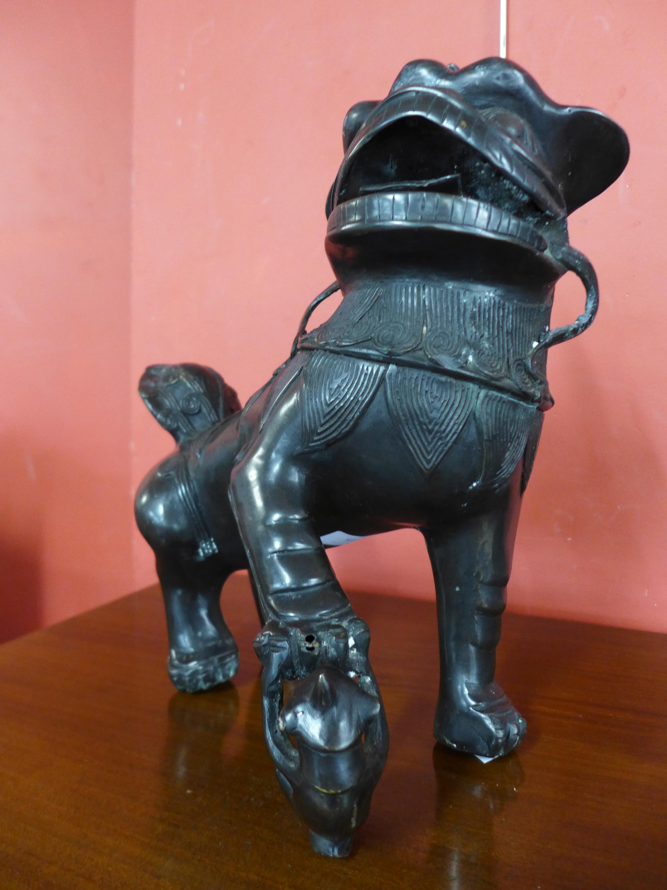 A Chinese bronze dog of foo