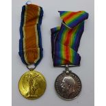 A pair of WWI medals to 4604 Pte. S. Johnson, Monmouth Regt.