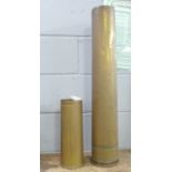 A 120mm military shell case, 7.1kg, and a 90mm military shell case, 2.1kg