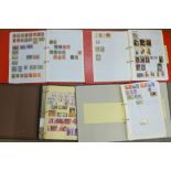 Four albums of stamps, Germany, USA, etc.