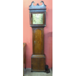 A Georgian oak longcase clock with brass dial and 8-day movement by George Donisthorpe of Birmingham