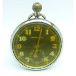 A Jaeger-LeCoultre military issue pocket watch, with broad arrow, also marked G.S.T.P., 254305