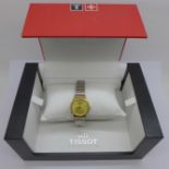 A lady's Tissot wristwatch with a Tissot box, (expanding bracelet strap not Tissot)