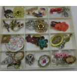 Jewellery including brooches, 1930's and later