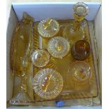 Glassware including an amber dressing table set