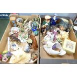 A collection of decorative china, etc., including Beswick, Royal Doulton, Hummel, some a/f