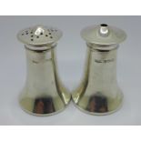 A silver salt and pepper, Grinsell & Sons, 33g