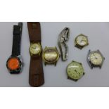 Seven mechanical wristwatches
