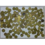 Approximately 140 brass 3d coins