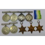 Nine assorted WWII medals
