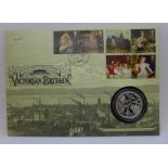 A 2019 200th Anniversary of Queen Victoria's birth, silver proof £5 coin cover, with Certificate