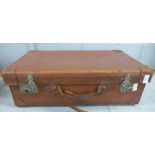 A leather suitcase