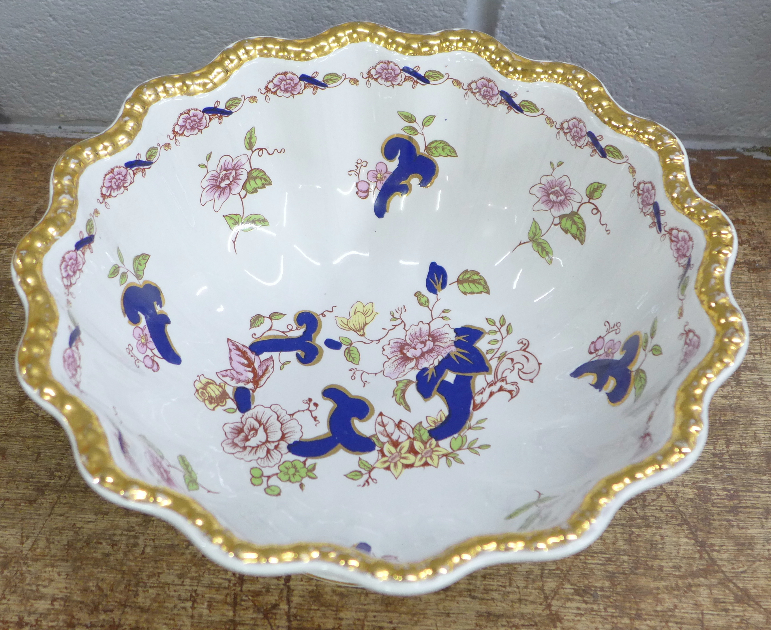 A large Staffordshire Ironstone bowl - Image 2 of 3