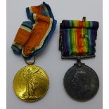 A pair of WWI medals to 2659 Pte. A.E. Challis 10th London Regiment
