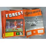 A collection of Nottingham Forest football programmes 1960's to 1980's
