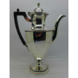 A late Victorian silver chocolate pot, Sheffield 1900, Thomas Bradbury & Son, 416g gross weight,