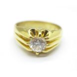 An 18ct gold and diamond solitaire ring, 0.70carat diamond weight, 7.4g, N