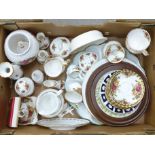 A collection of mixed china including Royal Albert Old Country Roses, Royal Crown Derby, etc.