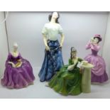 Four Royal Doulton figures, Carmen, Lady Pamela, Secret Thoughts and Charlotte