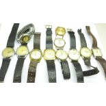 Eleven gentleman's wristwatches, some a/f