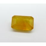 An unmounted yellow sapphire, approximately 8.3carat weight