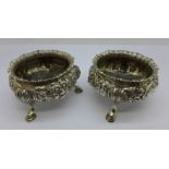 A pair of Victorian silver salts, London 1892, 182g