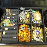 Fashion and costume jewellery in a jewellery box