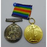 A pair of WWI medals to 7024 Pte. A Ward, Leic. Regt.