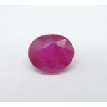 An unmounted filled ruby, approximately 2.45carat weight