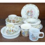 A collection of Royal Doulton and Wedgwood Bunnykins china (12)