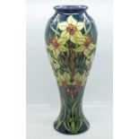 A Moorcroft Jonquilla vase, 18/200 designed by Rachel Bishop, signed on the base, 28cm, boxed