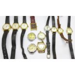 Twelve lady's wristwatches, one lacking button