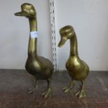 Two brass figures of ducks