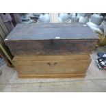 A hardwood box and a pine tool box