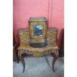 A Victorian walnut, ormolu mounted and marquetry inlaid bonheur du jour