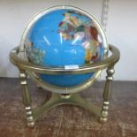 A terrestrial gemstone globe