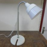 A white desk lamp