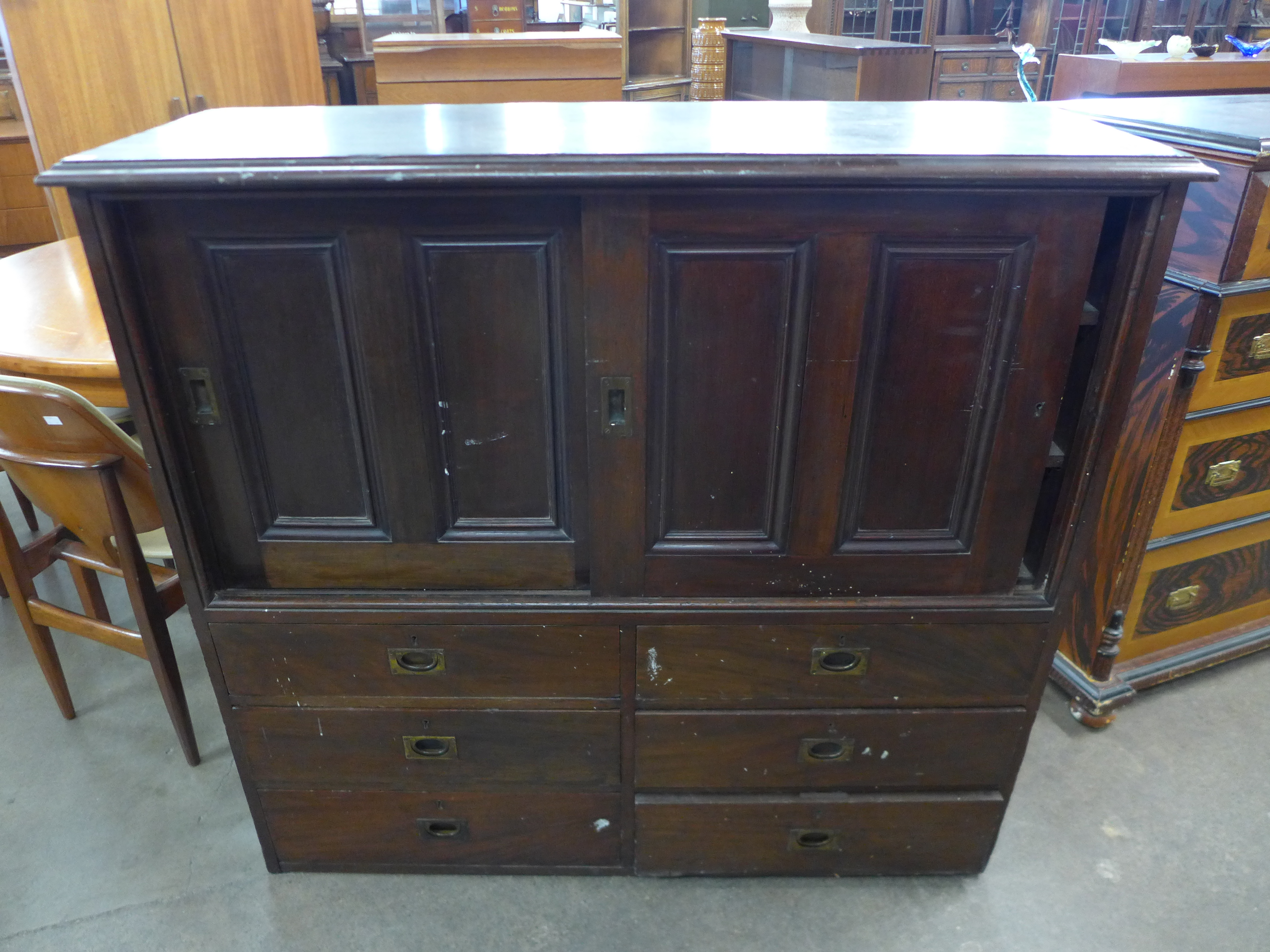 A Victorian mahogany office cabinet