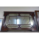 An Edward VII mahogany astragal mirror, 81 x 132cms