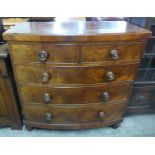 A Victorian mahogany bow front chest of drawers