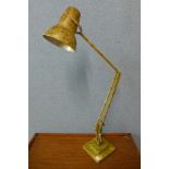 A Herbert Terry mottled effect metal anglepoise desk lamp