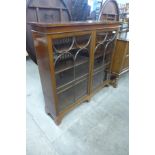 A mahogany astragal glazed two door bookcase