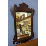 A George II mahogany mirror, 65 x 41cms