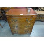 A George III mahogany bow front bachelors chest of drawers