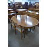 A G-Plan Fresco teak extending dining table and five chairs