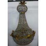 An Italian style gilt metal and glass chandelier, 80cms h