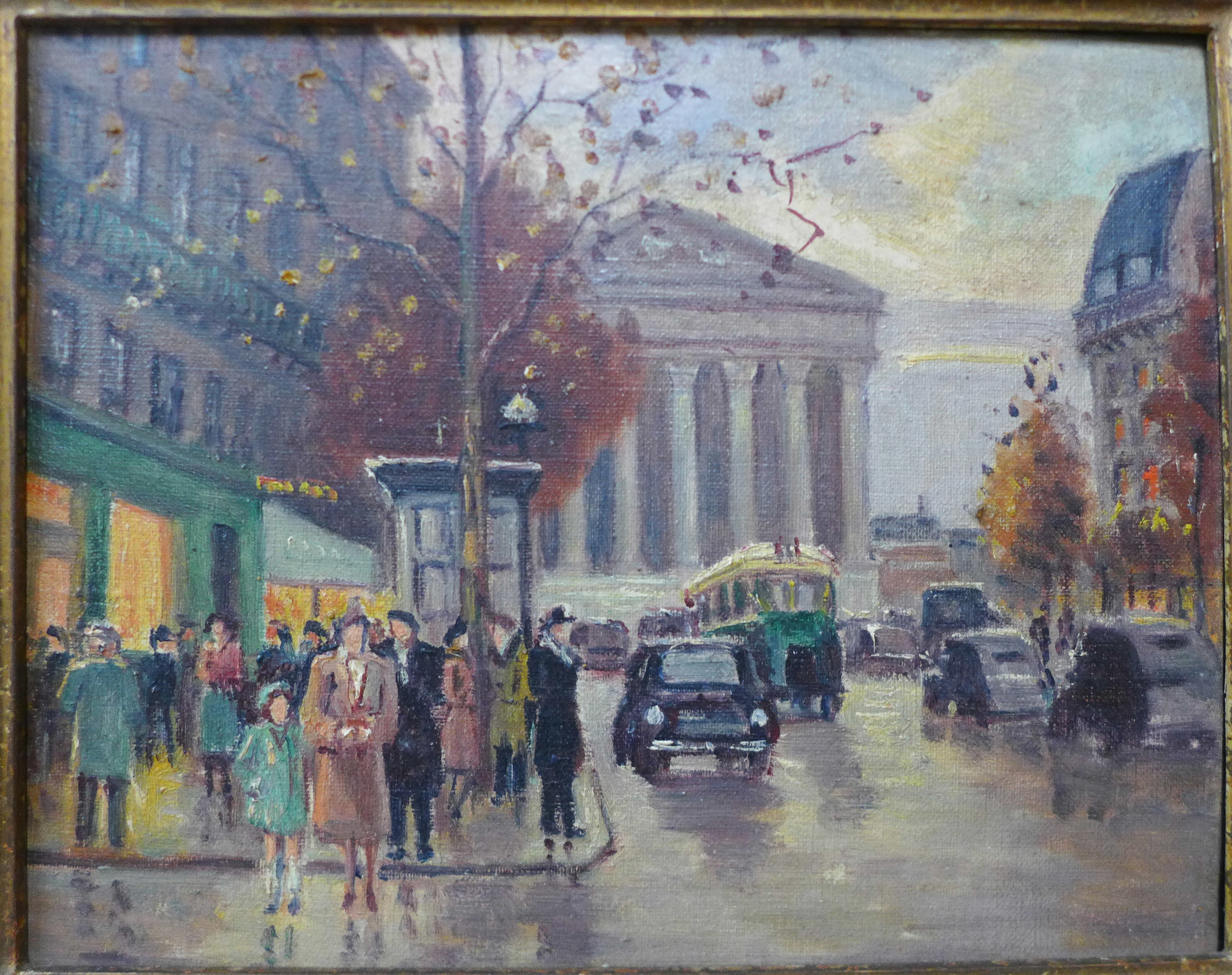 French School, pair of Parisian scenes, oil on canvas, 18 x 23cms, framed