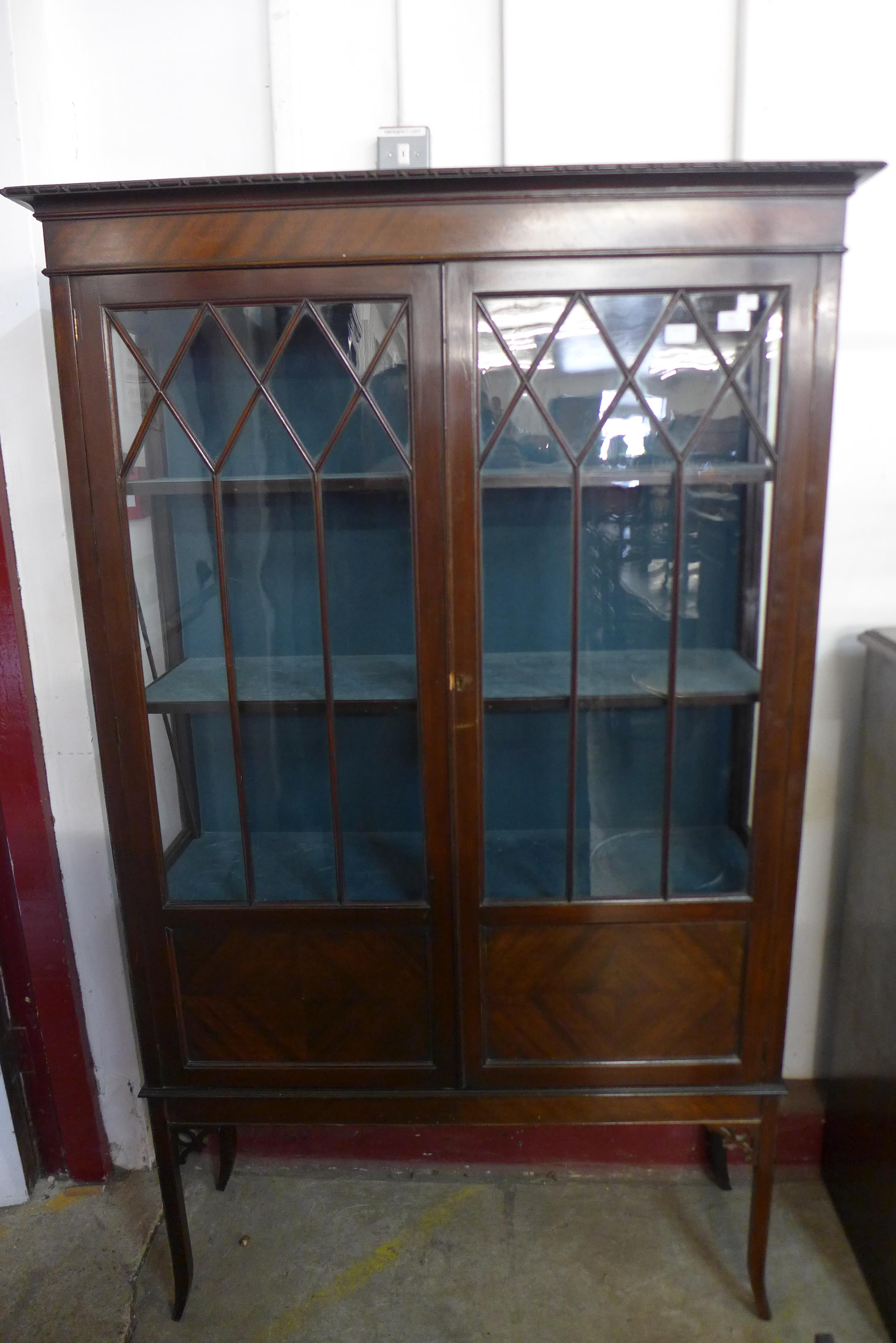 An Edward VII mahogany two door display cabinet