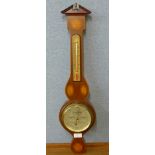 A Short & Mason of London inlaid mahogany aneroid barometer