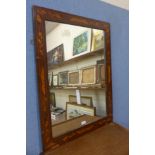 A 19th Century Dutch mahogany and marquetry inlaid mirror, 90 x 67cms